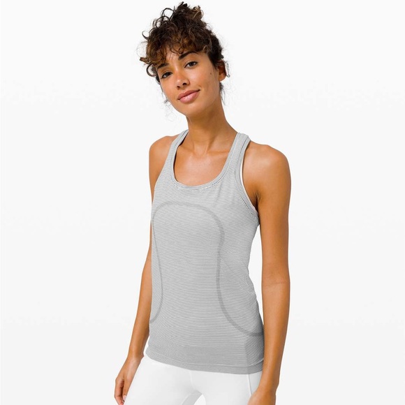 lululemon athletica Tops - Lululemon Swiftly Tank Top Tech Racerback 2.0
Tempo Stripe White / Black 10